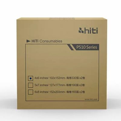 오리지널 히티 P510s / P510K / P510L 프린터 키트 6x8 &quot;152x203 mm 사진 종이 및 리본