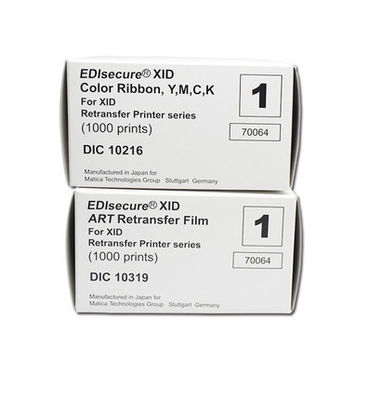 Matica Edisecure XID8300 카드 프린터 DIC10216 컬러 리본 및 DIC10319 필름 프린트
