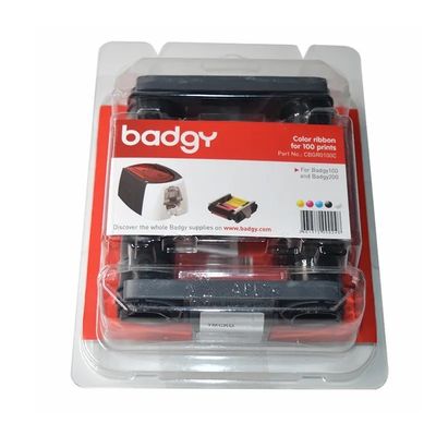 Badgy100/200 카드 프린터 Evolis CBGR0100C YMCKO 리본 전문 및 인쇄