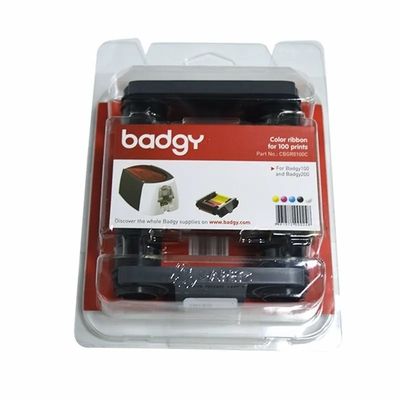 Badgy100/200 카드 프린터 Evolis CBGR0100C YMCKO 리본 전문 및 인쇄