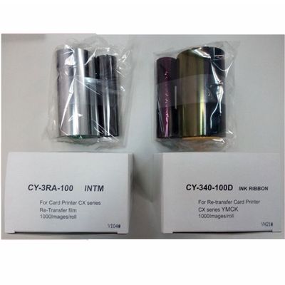 CY-340-100D YMCK 리본 및 CY-3RA-100 CY-340-100 프린터에 대한 재 전송 필름 선택