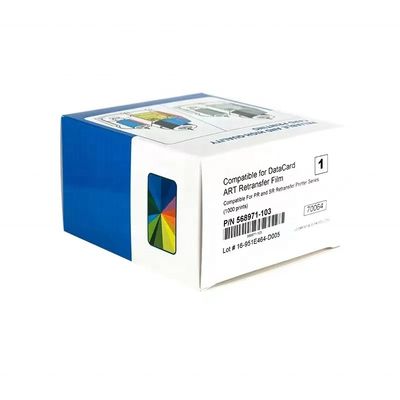 데이터카드 568971 001 YMCK 컬러 리본 및 568971 103 SR200 SR300 RP90 RP90에 대한 재 전송 필름