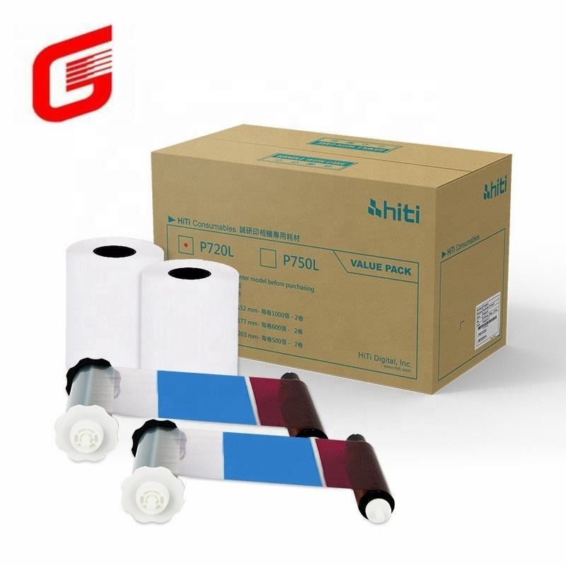 히티 P750L 5x7&quot; 127x177mm 사진 종이 및 리본 키트와 함께 인쇄 게임을 업그레이드