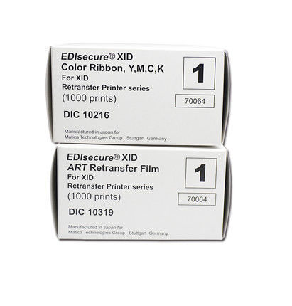 Matica Edisecure XID8300 카드 프린터 DIC10216 컬러 리본 및 DIC10319 필름 프린트